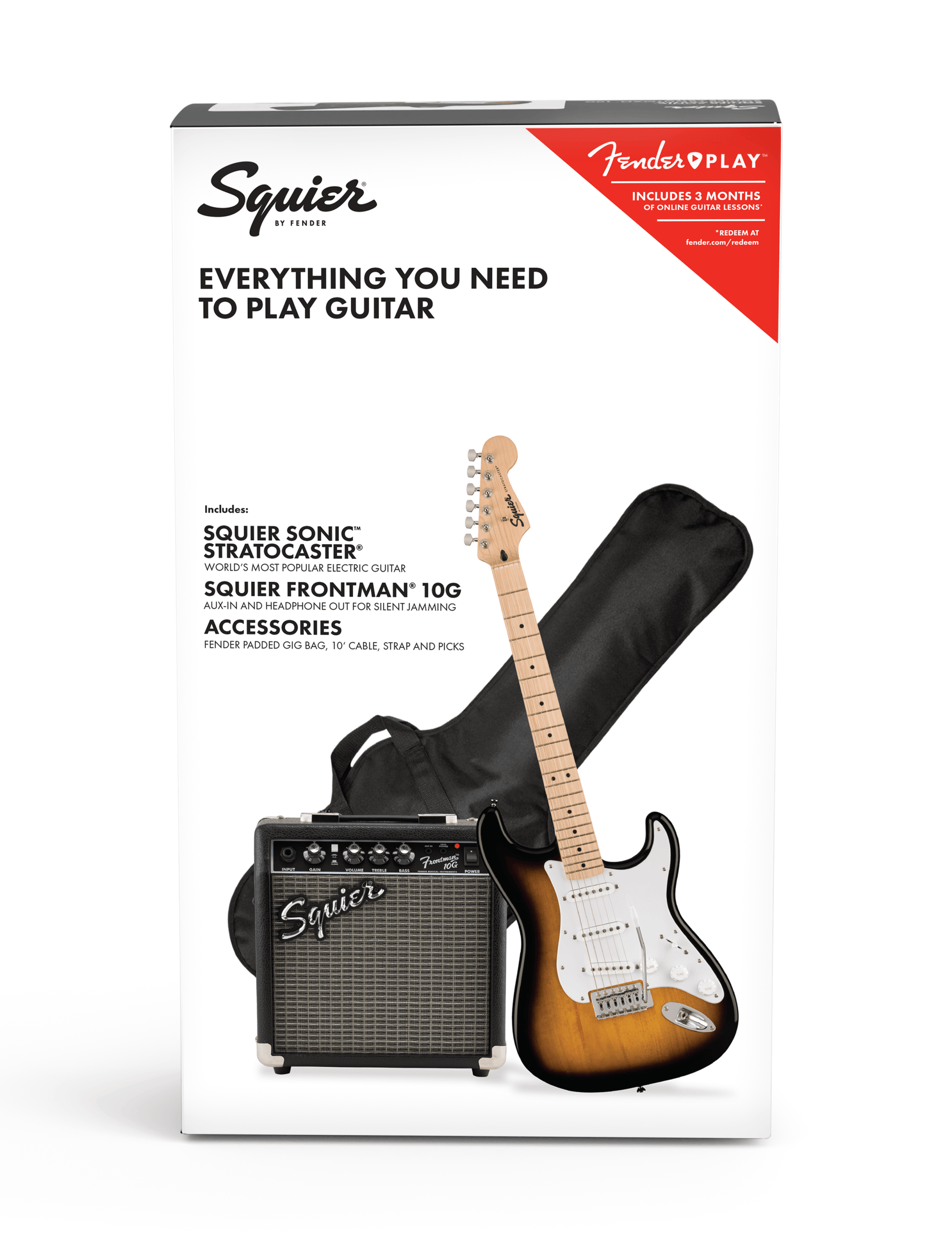 Đàn Guitar Điện Squier Sonic Stratocaster Pack SSS, Maple Fingerboard - Việt Music