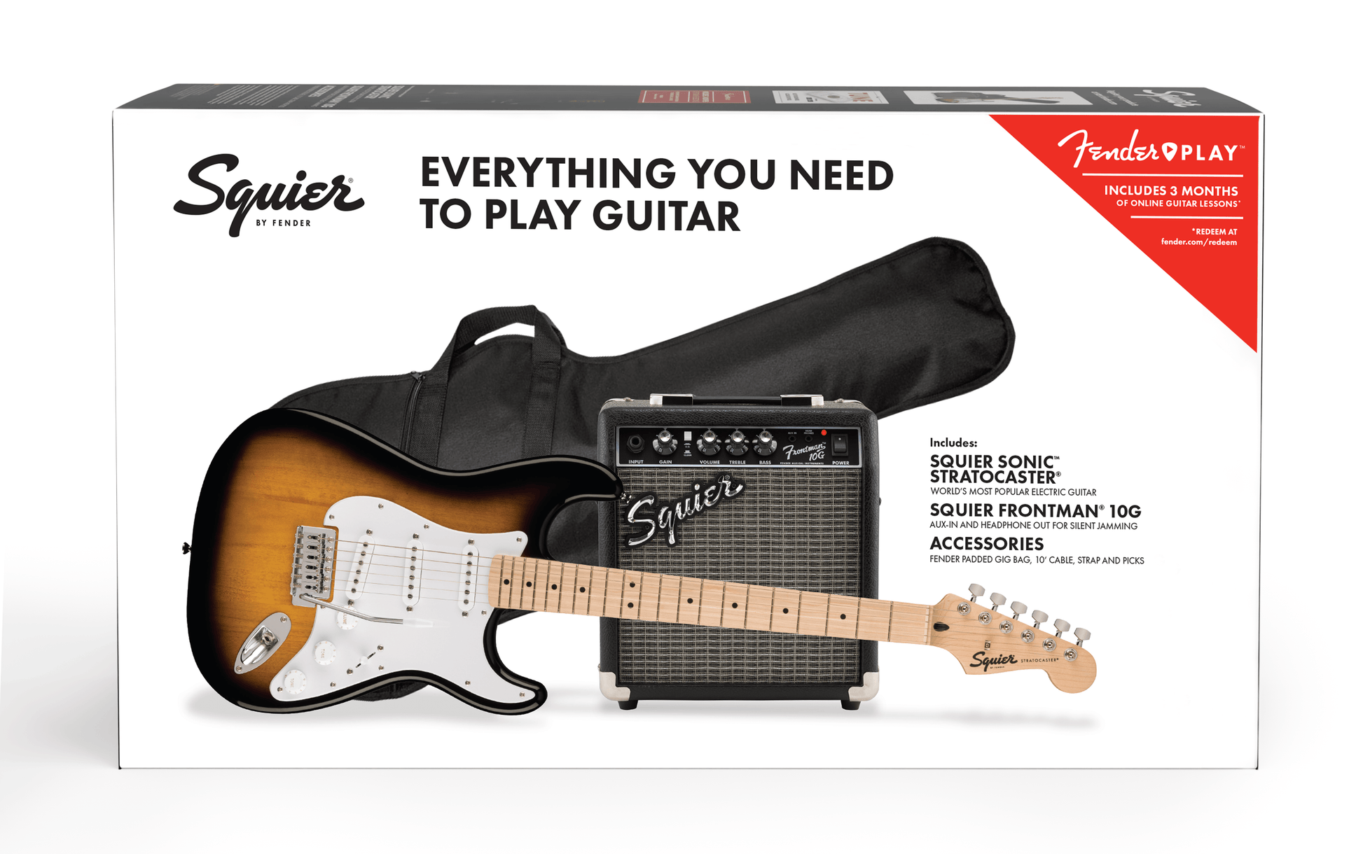 Đàn Guitar Điện Squier Sonic Stratocaster Pack SSS, Maple Fingerboard - Việt Music