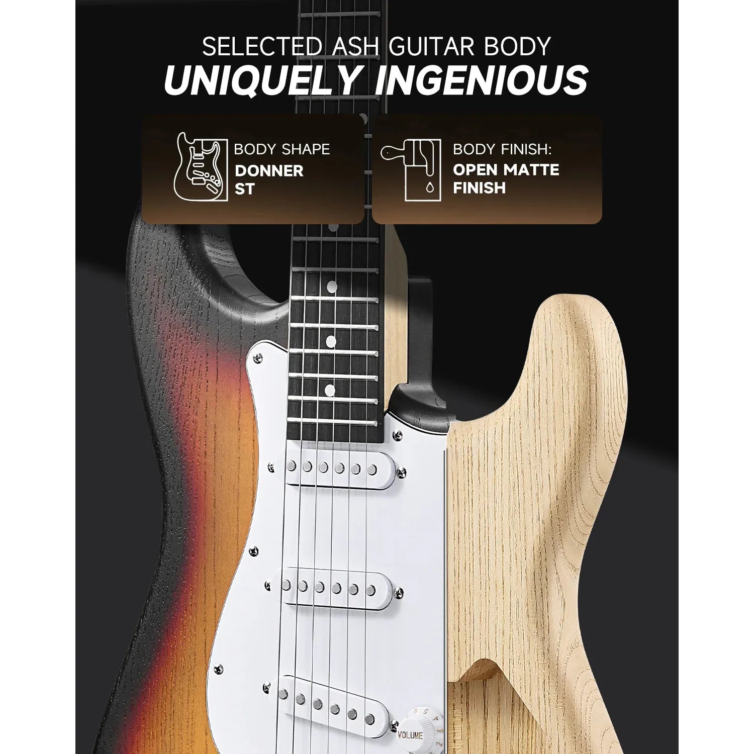 Đàn Guitar Điện Donner DST-80 SSS, HPL Fingerboard - Việt Music