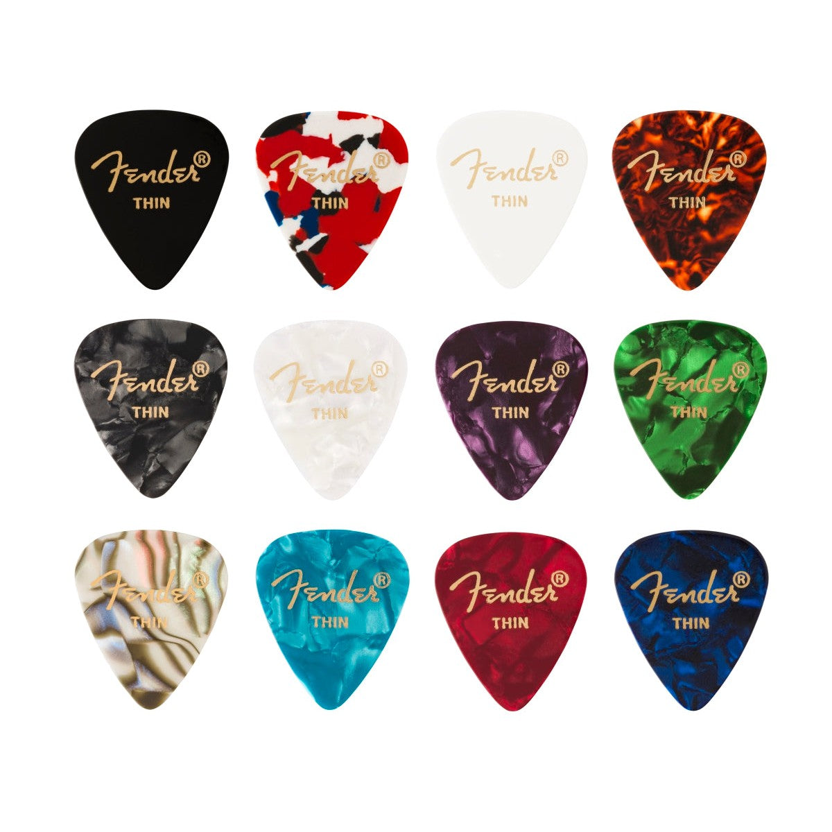 Pick Gảy Đàn Guitar Fender 351 Celluloid Medley, 12pc - Việt Music