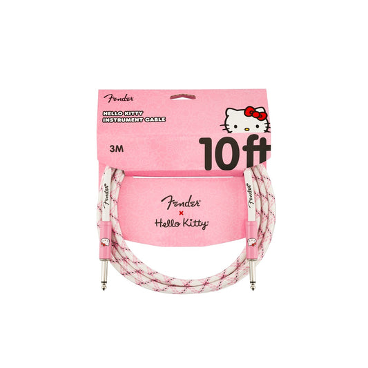 Dây Cáp Kết Nối Fender x Hello Kitty Instrument Cable, White/Pink Woven - Việt Music