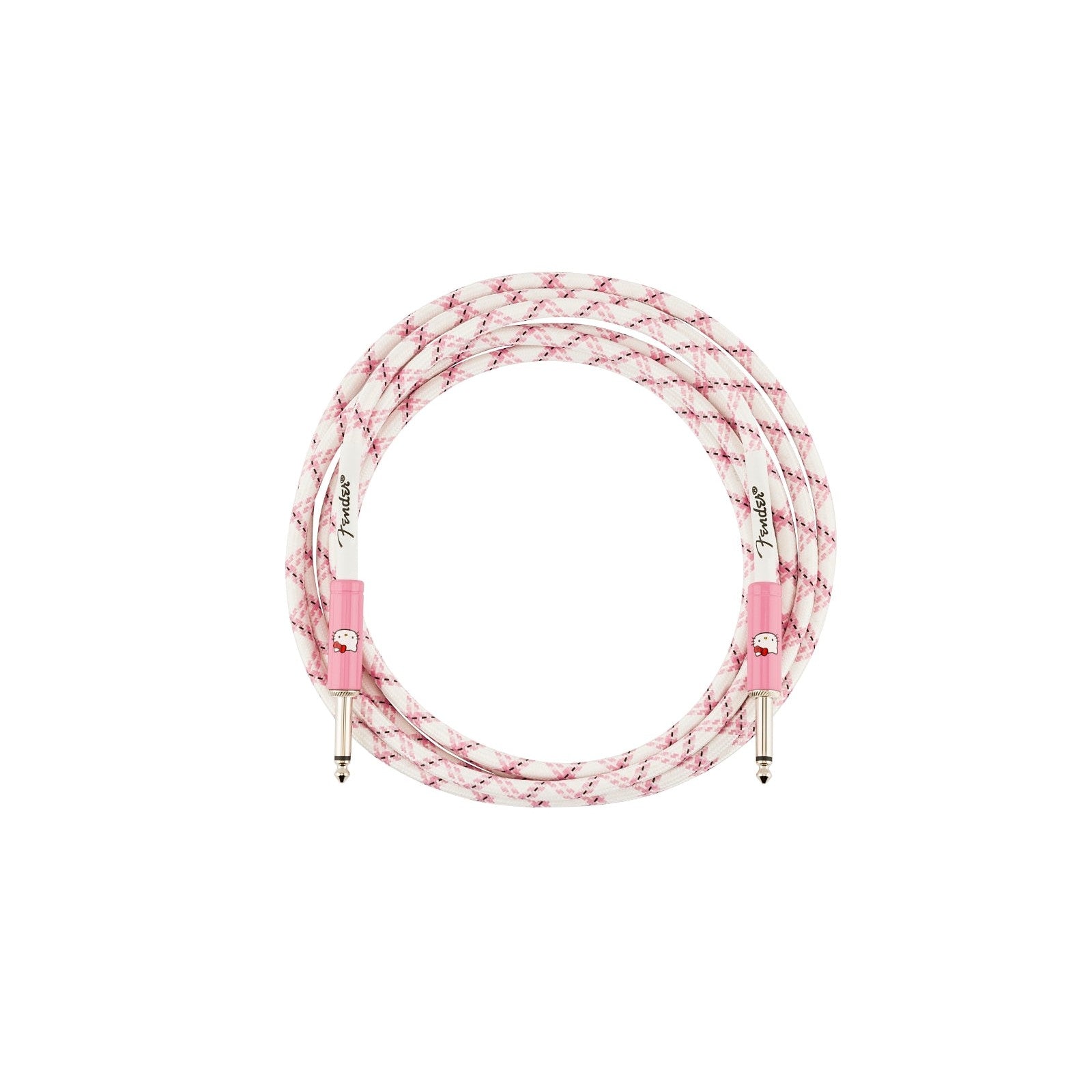 Dây Cáp Kết Nối Fender x Hello Kitty Instrument Cable, White/Pink Woven - Việt Music