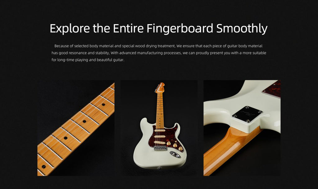 Đàn Guitar Điện Keipro Classic Series ST SSS, Maple Fingerboard, White