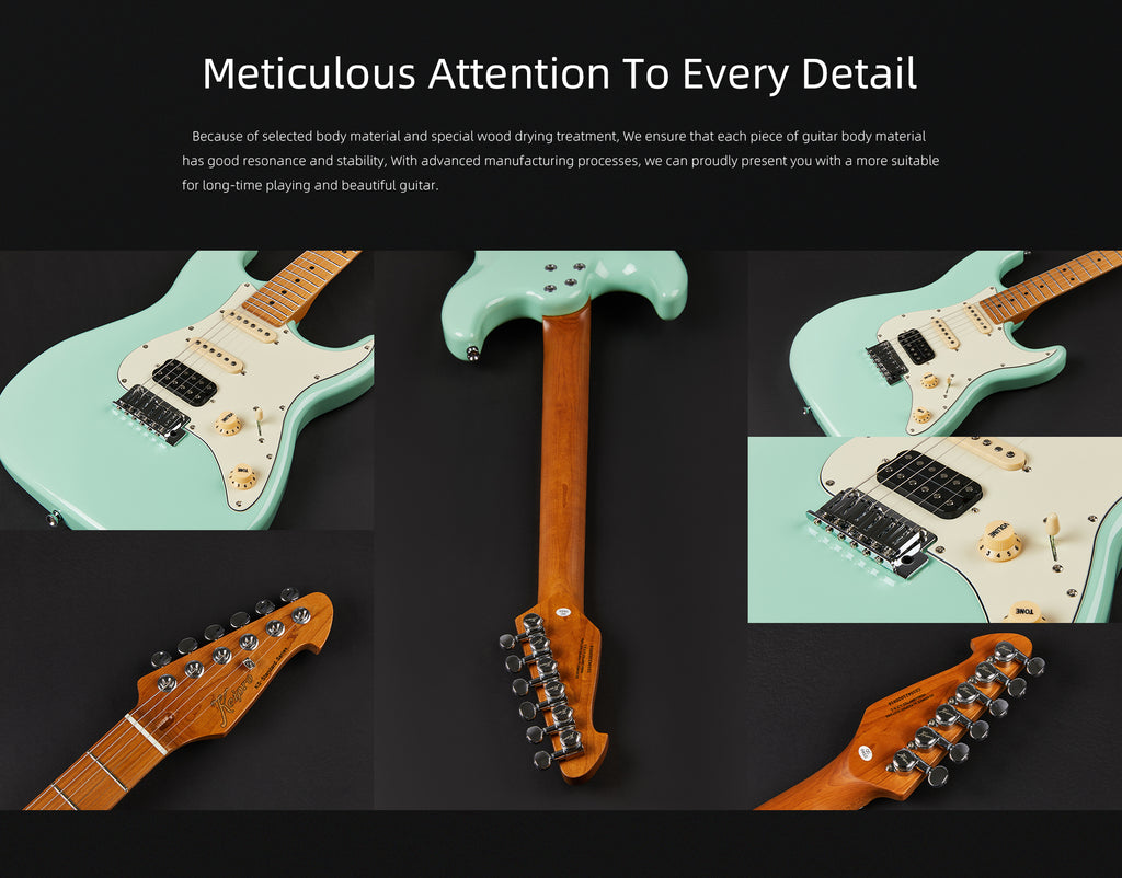 Đàn Guitar Điện Keipro Standard Series ST HSS, Maple Fingerboard, Yellow