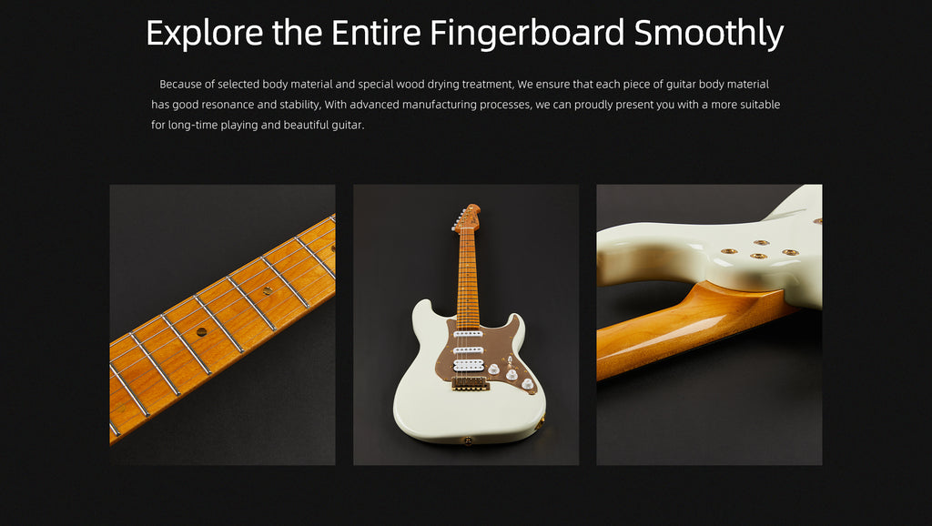 Đàn Guitar Điện Keipro Standard Series ST HSS, Maple Fingerboard, Yellow