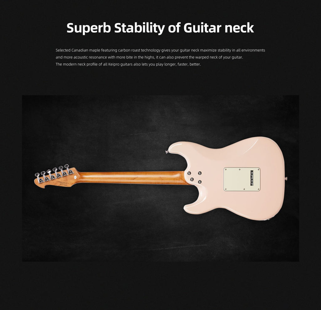 Đàn Guitar Điện Keipro Standard Series ST HSS, Rosewood Fingerboard, Pink