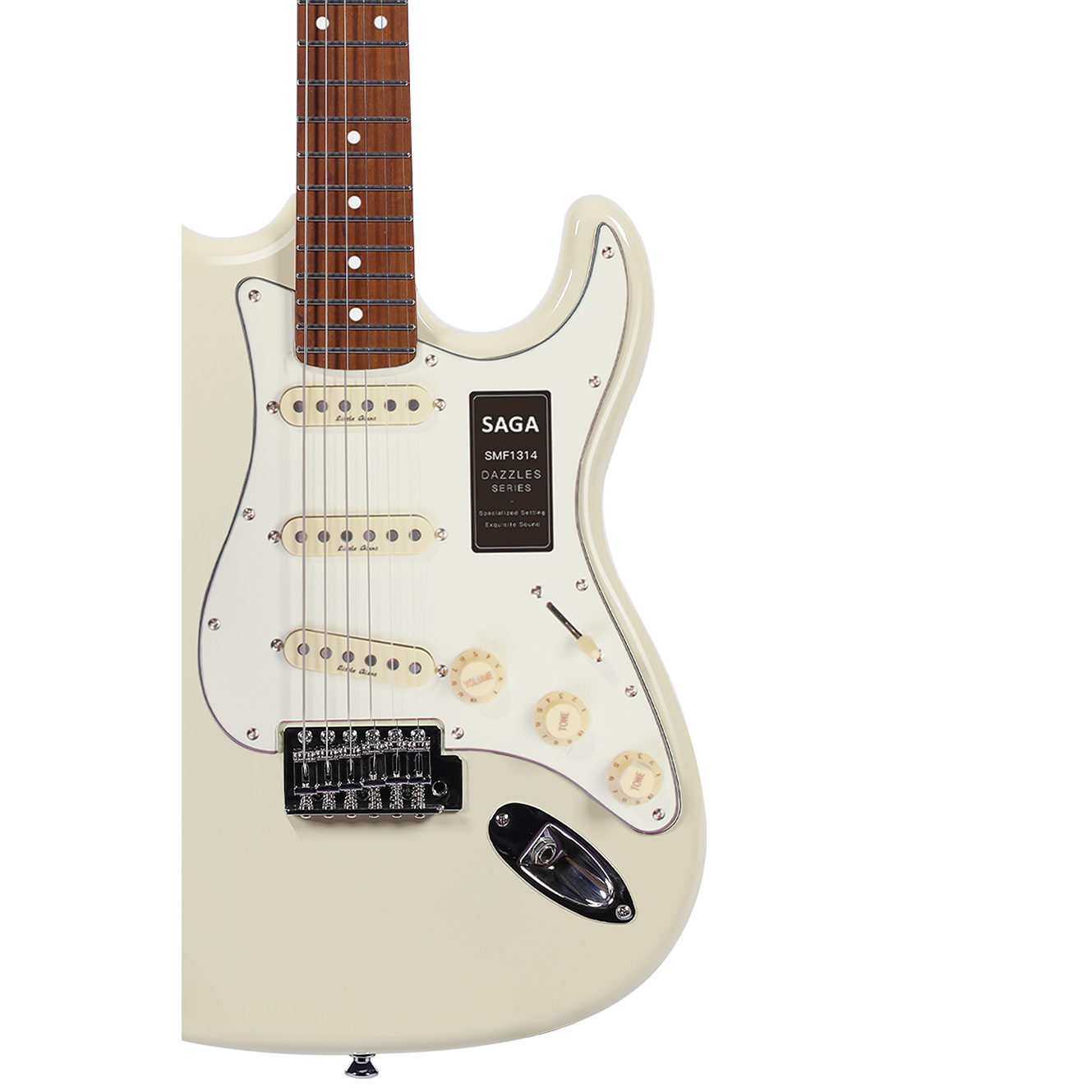 Đàn Guitar Điện Saga SMF1314 Stratocaster SSS, Maple Fingerboard, White - Việt Music