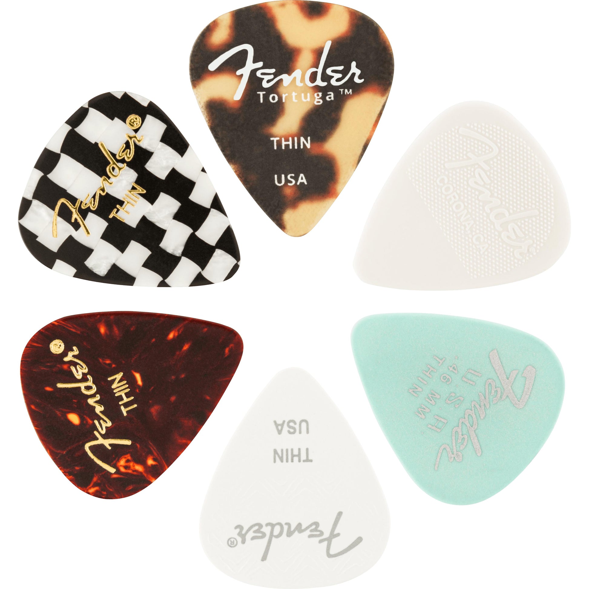 Pick Gảy Đàn Guitar Fender 351 Material Medley, 6pc - Việt Music