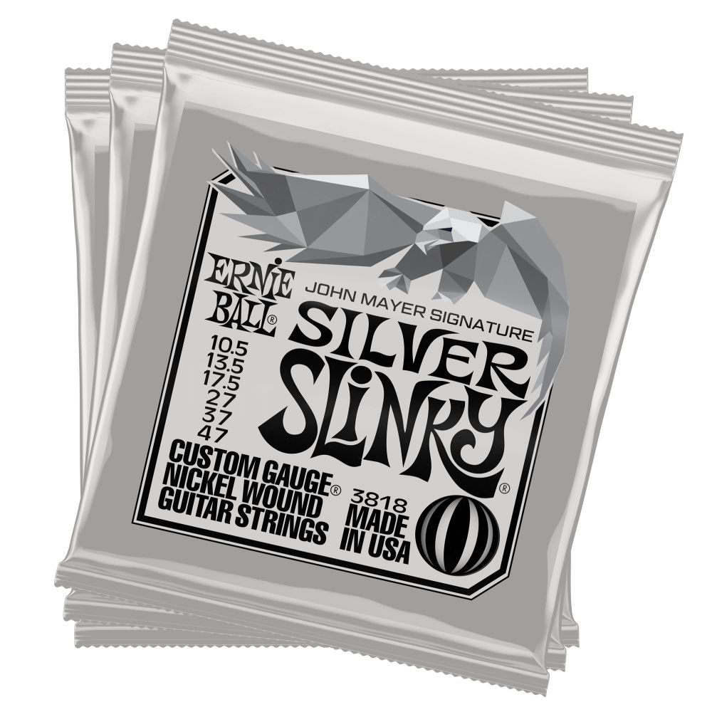 Dây Đàn Guitar Điện Ernie Ball P03818 John Mayer Silver Slinky Signature Nickel Plated Steel, 3pc - Việt Music