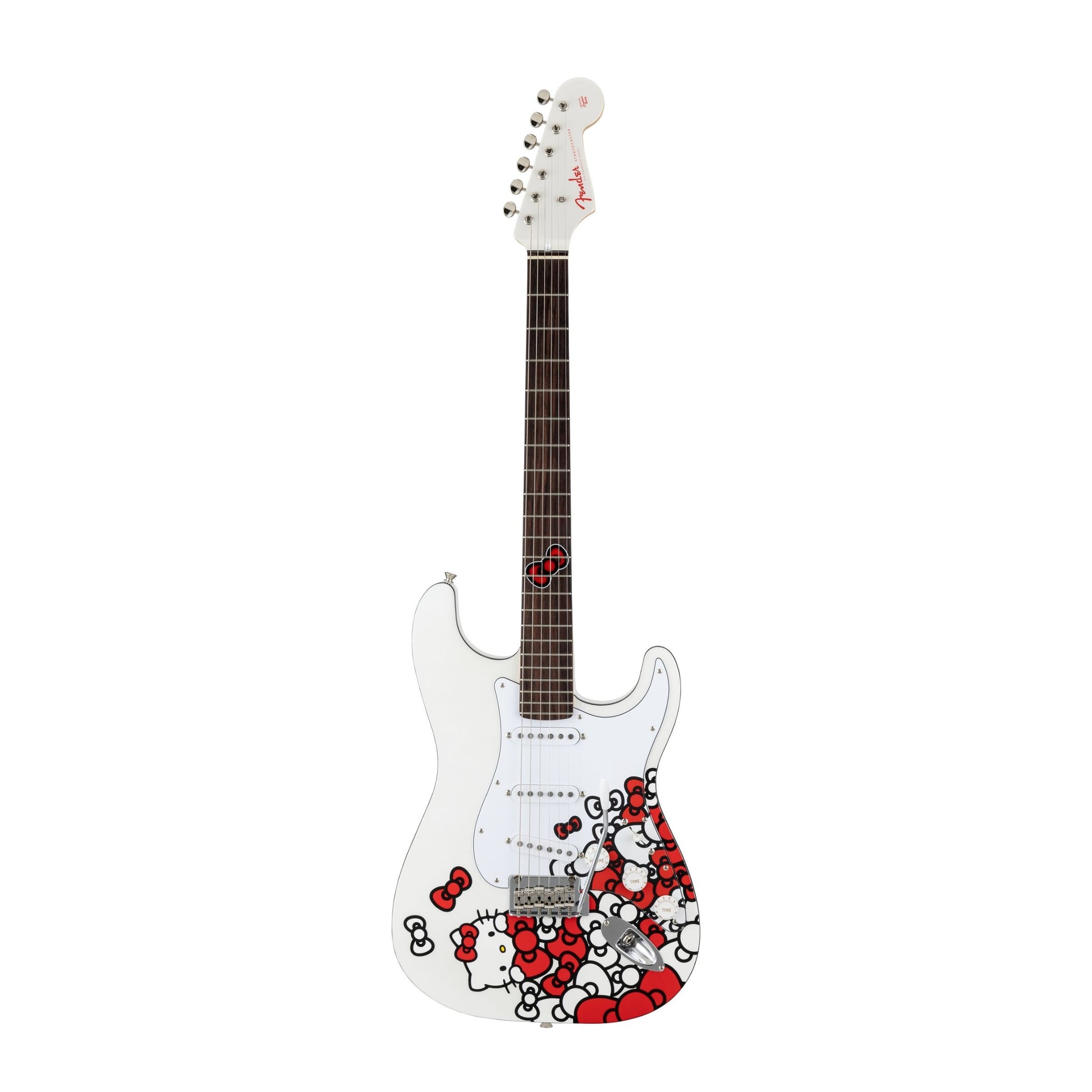 Đàn Guitar Điện Fender Made in Japan Limited Hello Kitty Stratocaster SSS, Rosewood Fingerboard, White, Exclusive - Việt Music