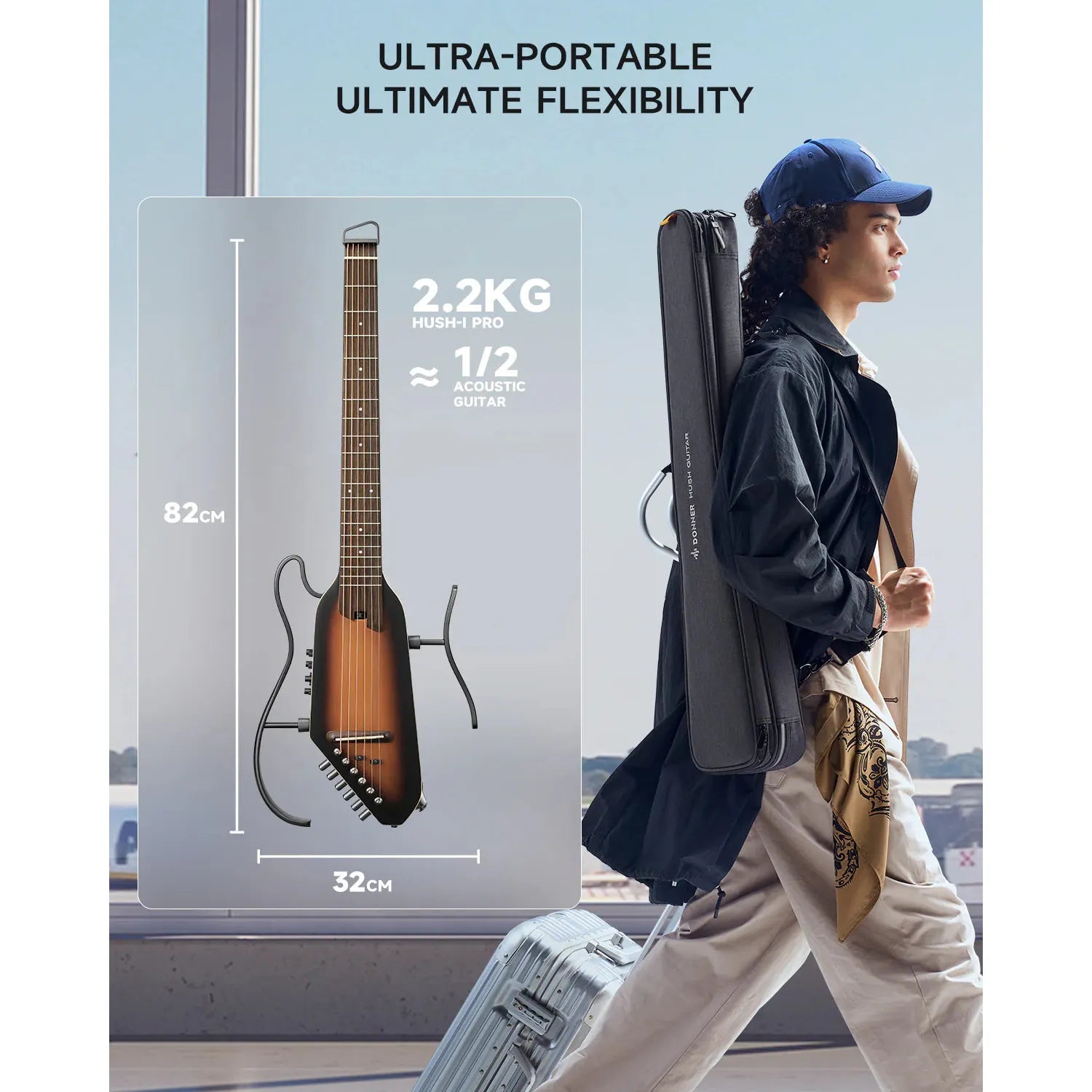 Đàn Guitar Silent Acoustic Donner HUSH-I Pro - Việt Music