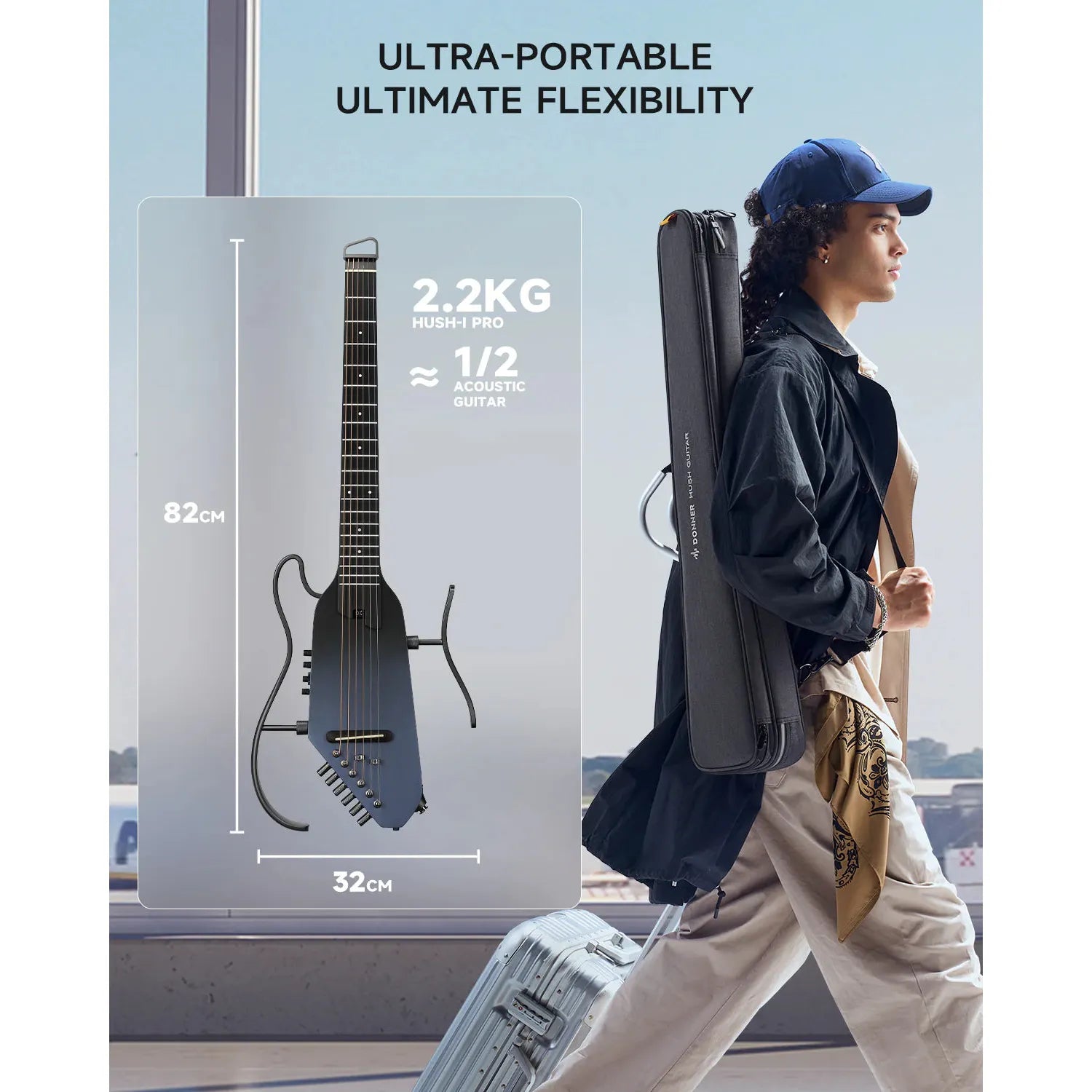 Đàn Guitar Silent Acoustic Donner HUSH-I Pro - Việt Music