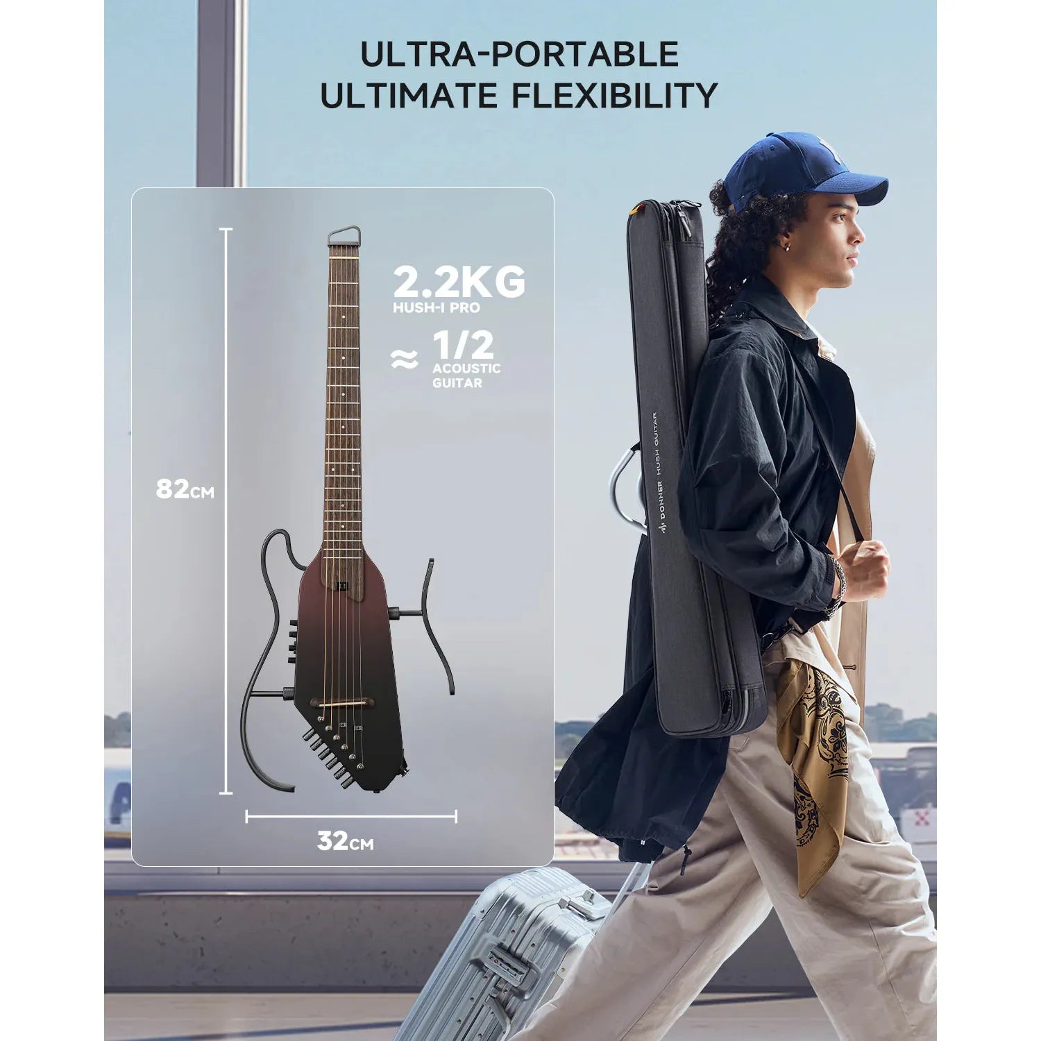 Đàn Guitar Silent Acoustic Donner HUSH-I Pro - Việt Music