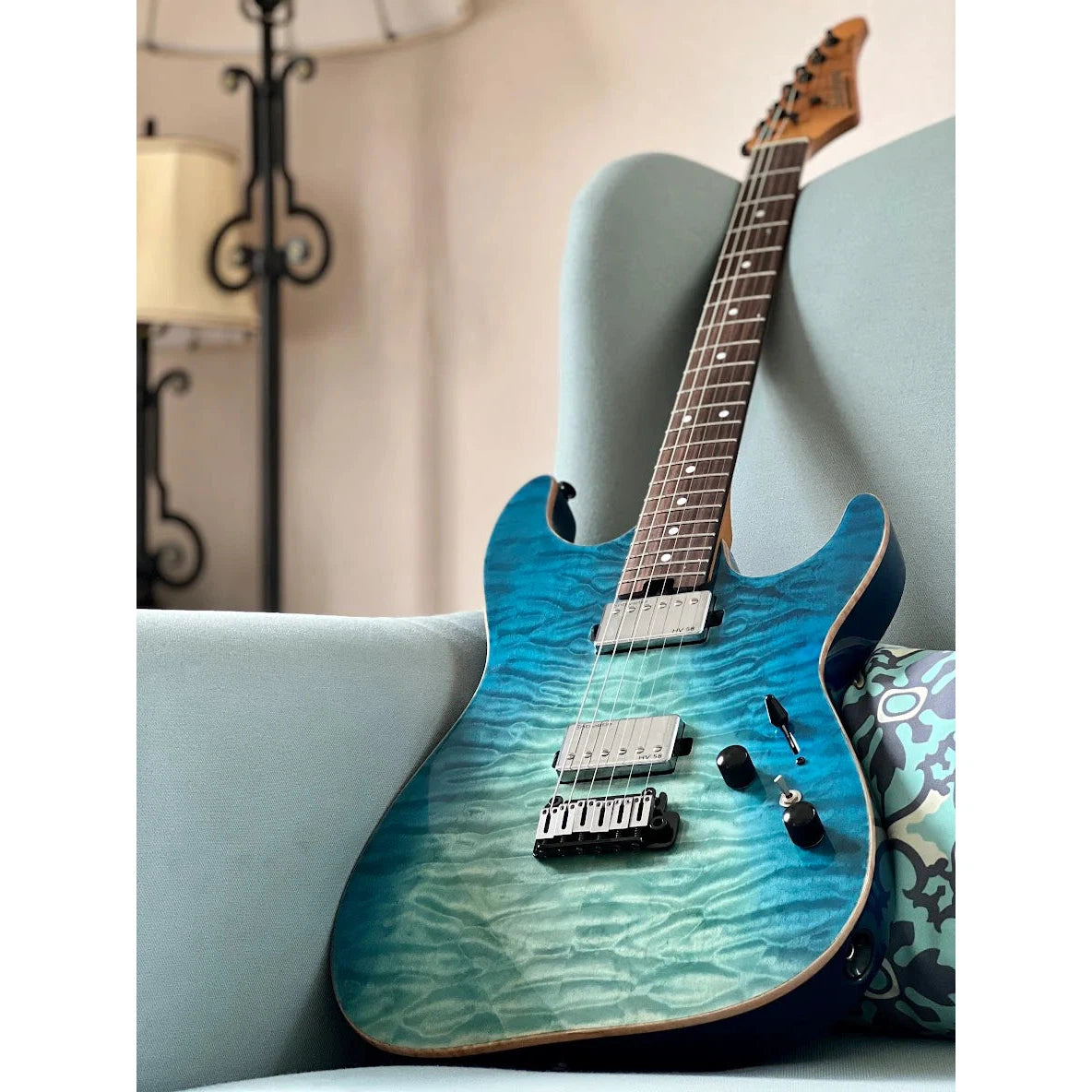 Đàn Guitar Điện Soloking MS-1 Custom 22 HH, Rosewood Fingerboard, Turquoise Wakesurf - Việt Music