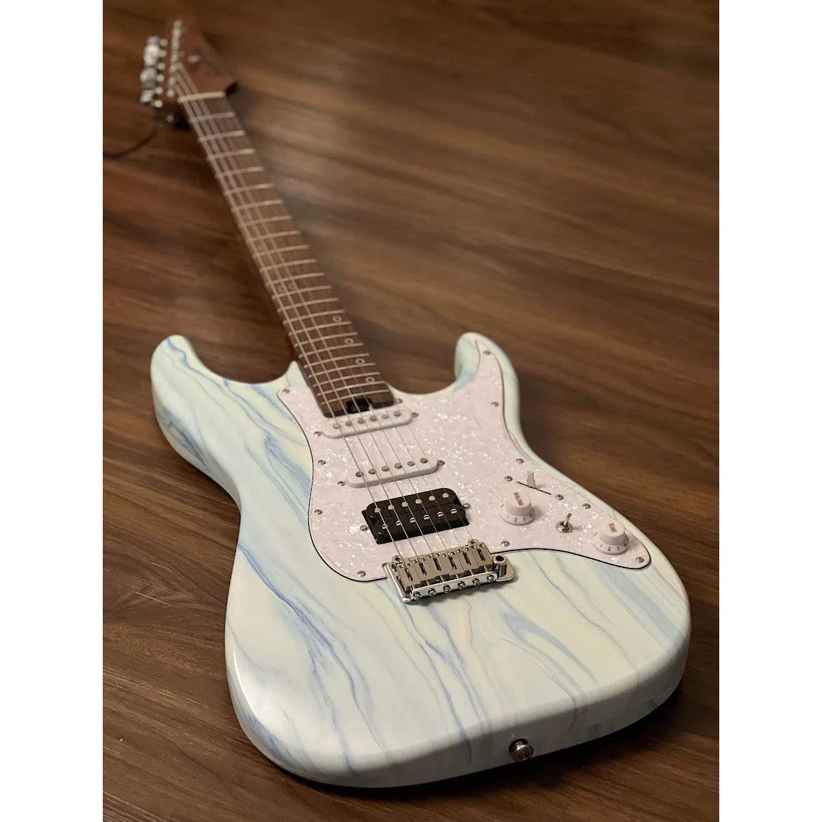 Đàn Guitar Điện Soloking MS-1 Classic MKII HSS, Maple Fingerboard, White Blue Marble - Việt Music