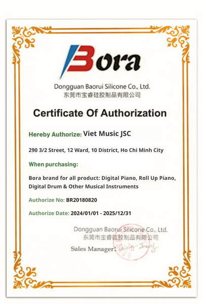 Giấy chứng nhận đại lý chính hãng Bora
