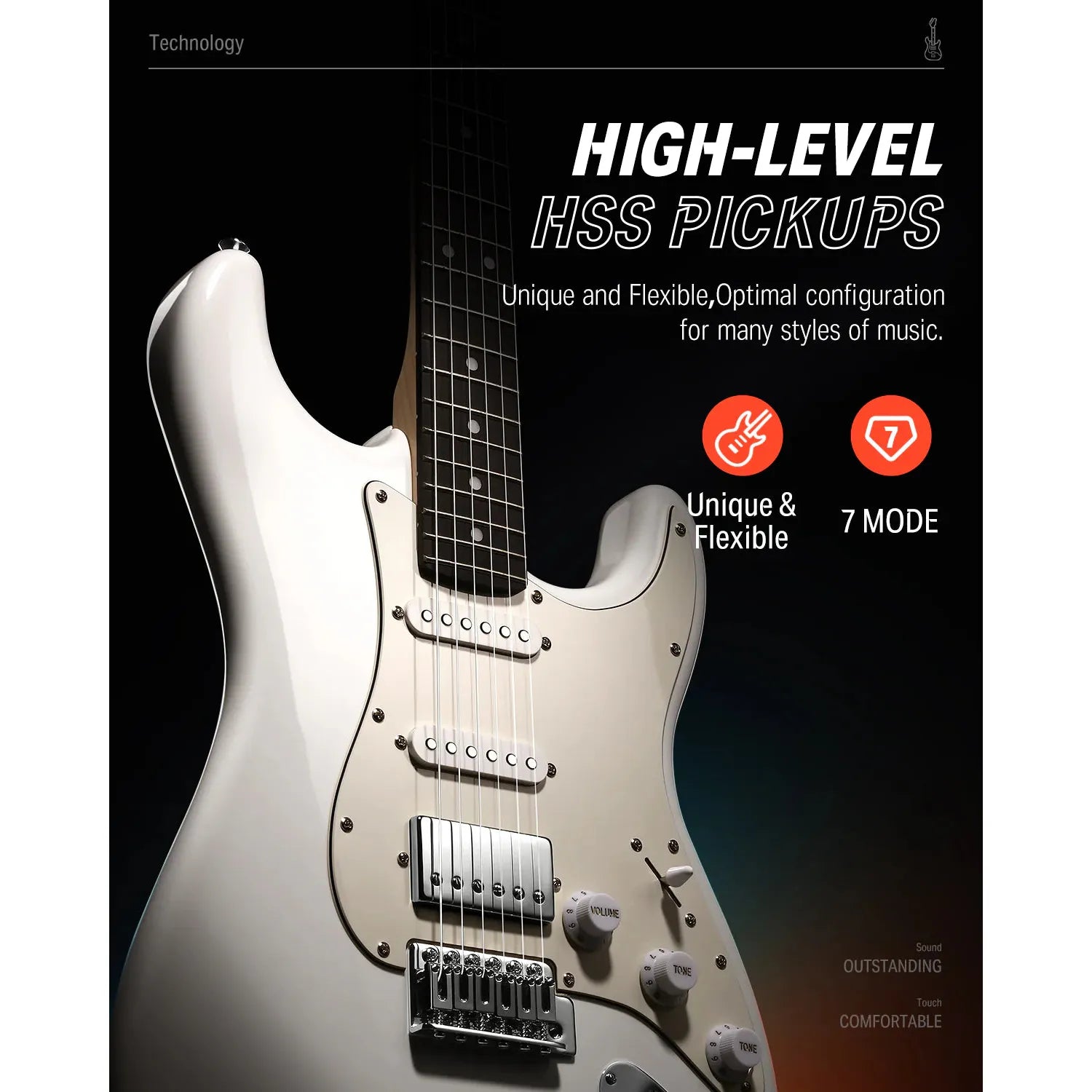 Đàn Guitar Điện Donner DST-152 HSS, Maple Fingerboard - Việt Music