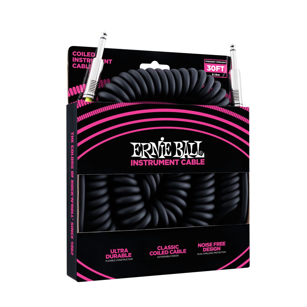 Dây Cáp Kết Nối Ernie Ball Coiled Instrument Cable Straight To Straight - 30FT - Việt Music