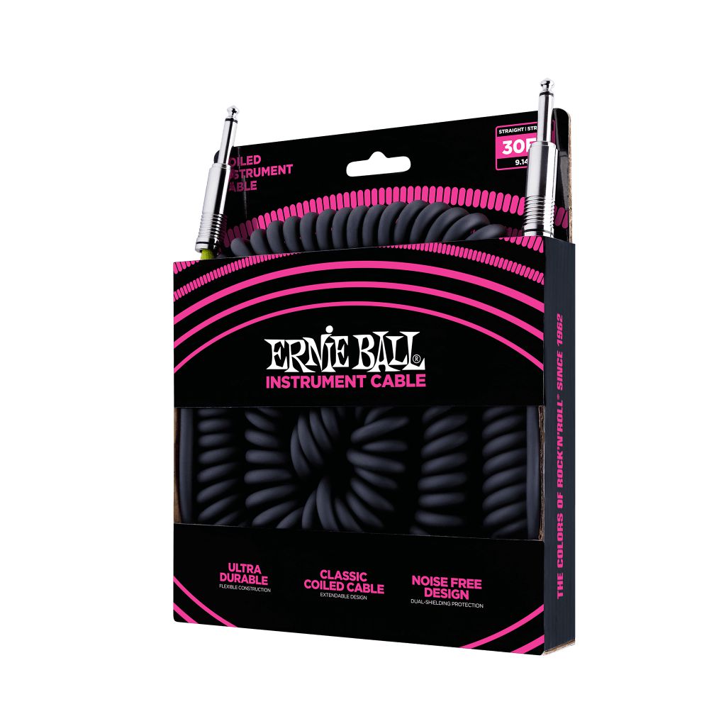 Dây Cáp Kết Nối Ernie Ball Coiled Instrument Cable Straight To Straight - 30FT - Việt Music