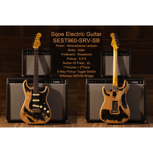 Đàn Guitar Điện Sqoe SEST960 SSS, Rosewood Fingerboard - Việt Music