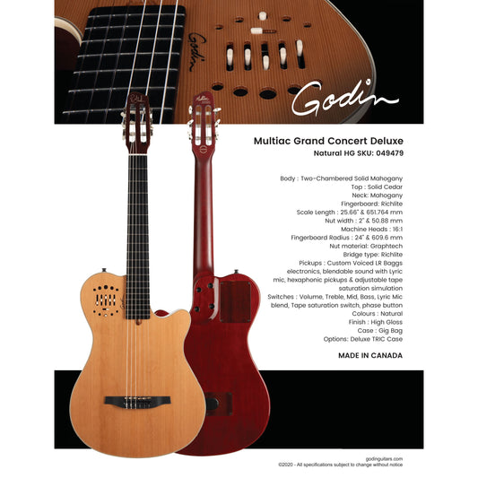 Đàn Guitar Silent Classic Godin Multiac Grand Concert Deluxe - Việt Music