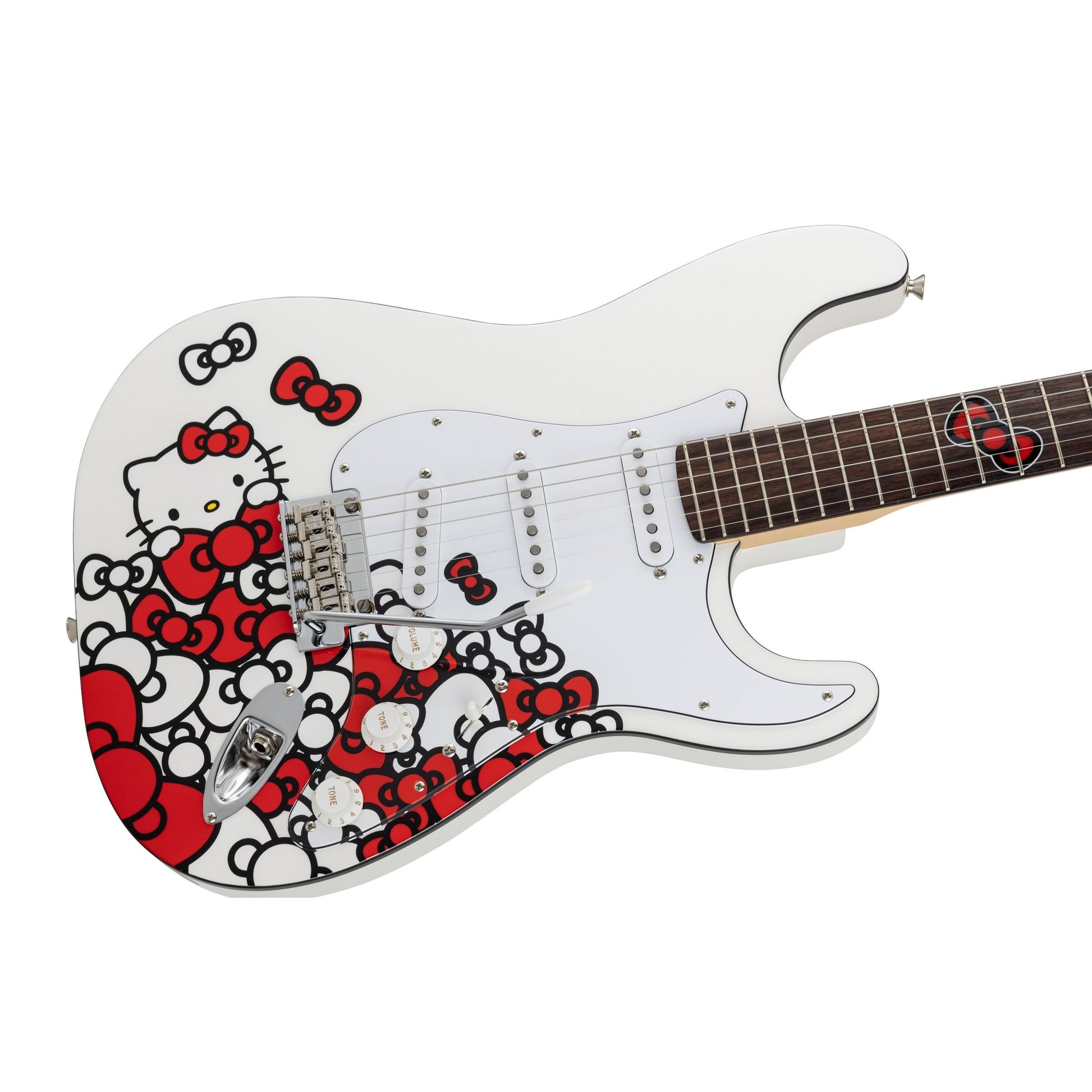 Đàn Guitar Điện Fender Made in Japan Limited Hello Kitty Stratocaster SSS, Rosewood Fingerboard, White, Exclusive - Việt Music