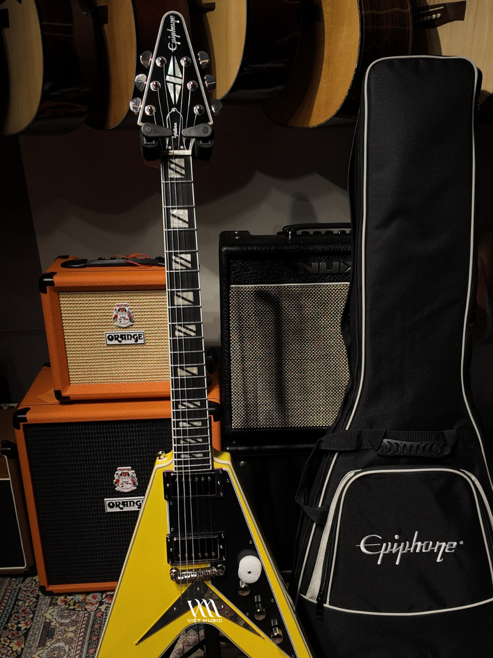 Đàn Guitar Điện Epiphone Futura Flying V Custom HH, Ebony Fingerboard - Việt Music
