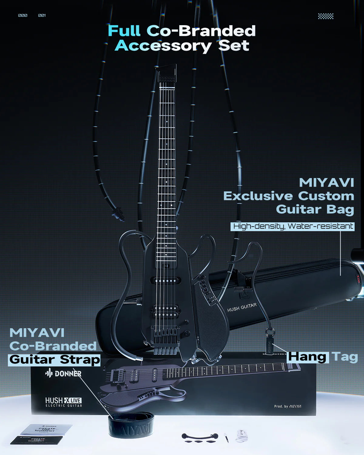 Đàn Guitar Điện Donner HUSH-X Live Pro x MIYAVI - Việt Music