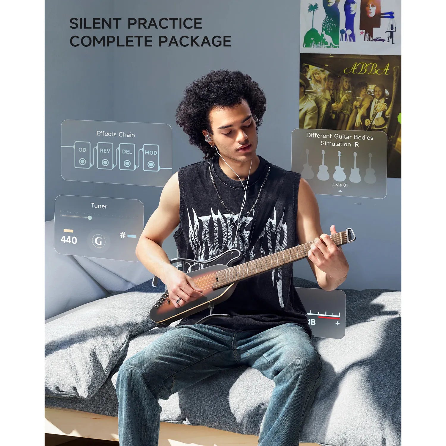 Đàn Guitar Silent Acoustic Donner HUSH-I Pro Maple - Việt Music