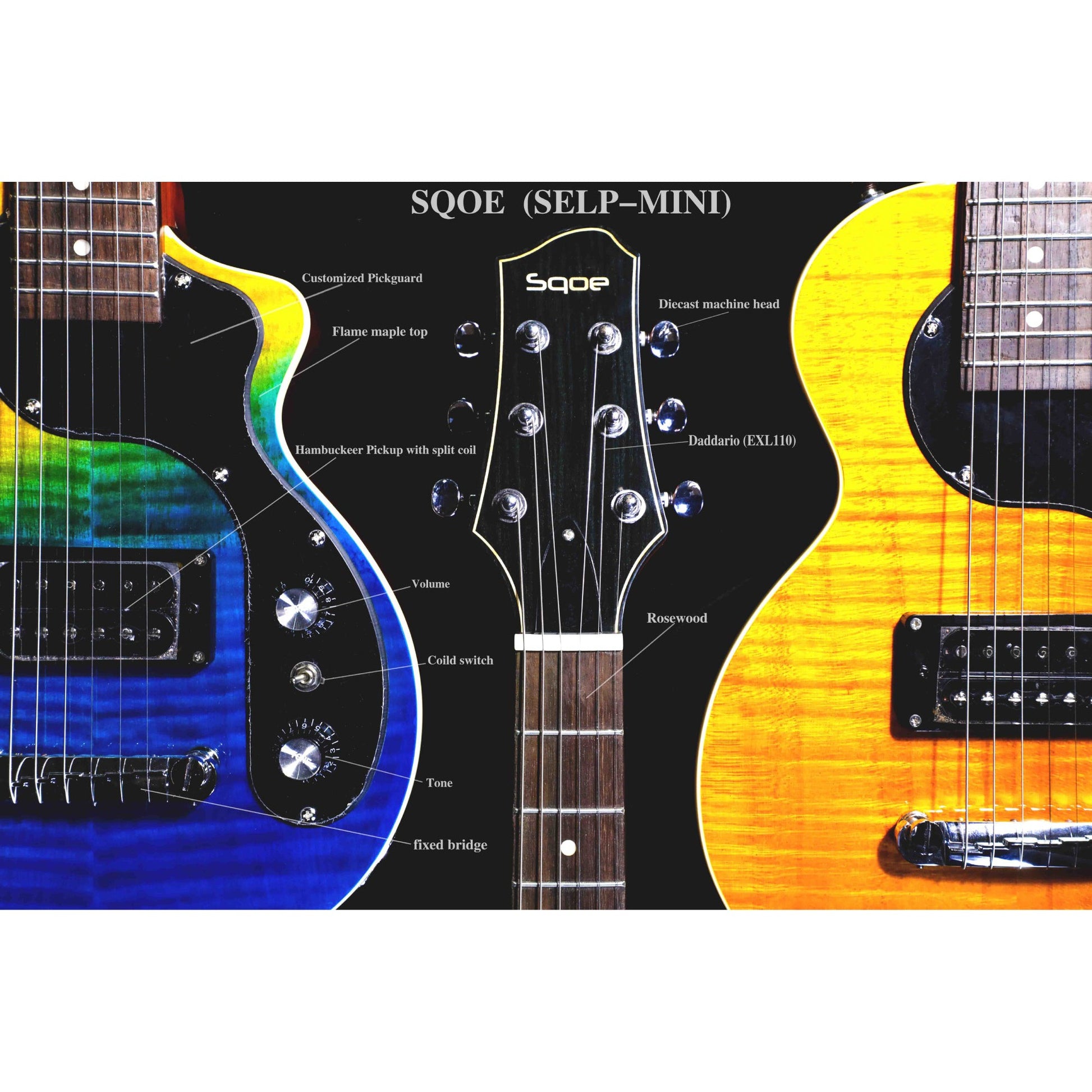 Đàn Guitar Điện Sqoe SELP Mini - Việt Music