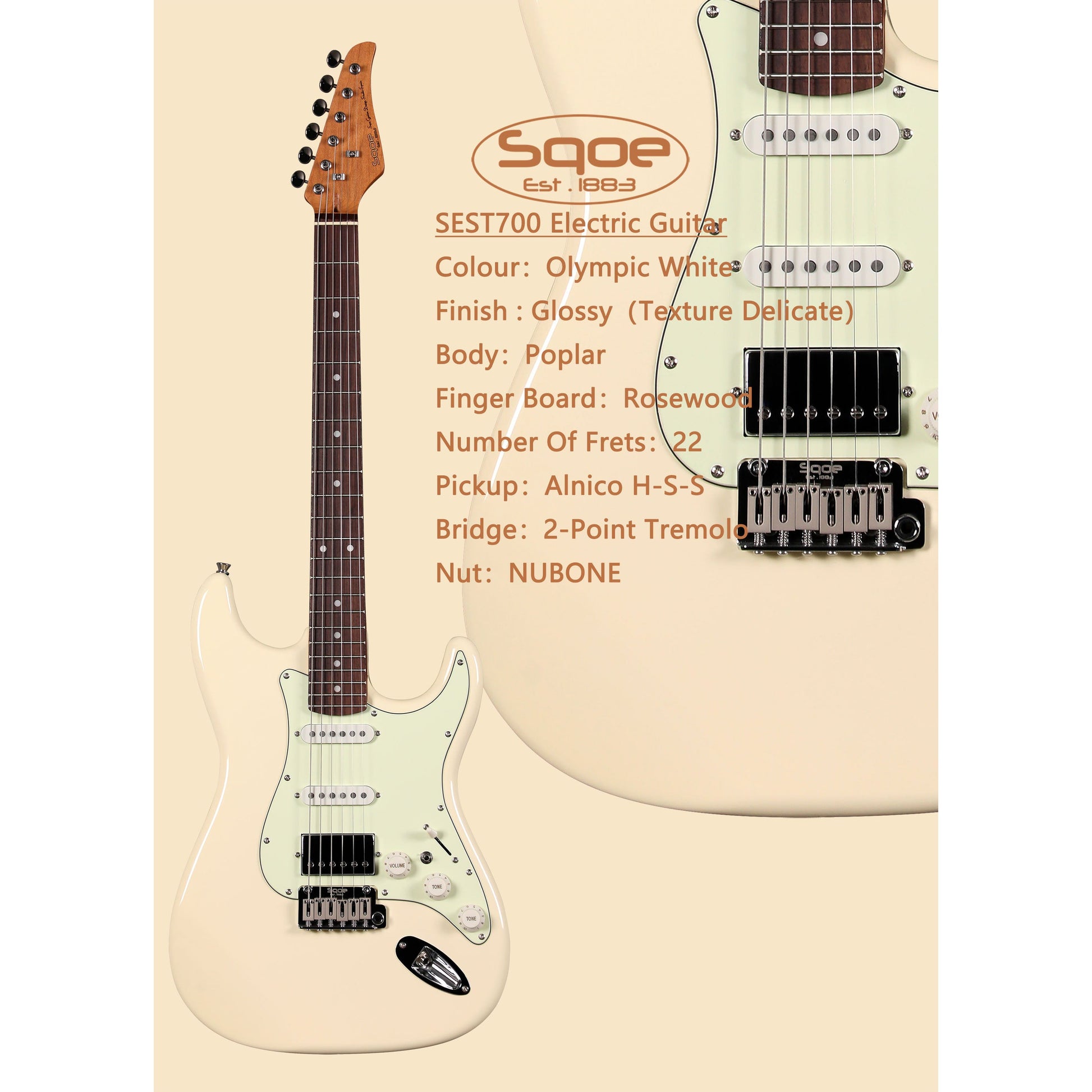 Đàn Guitar Điện Sqoe SEST700 - Việt Music