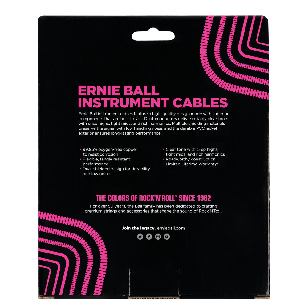 Dây Cáp Kết Nối Ernie Ball Coiled Instrument Cable Straight To Straight - 30FT - Việt Music