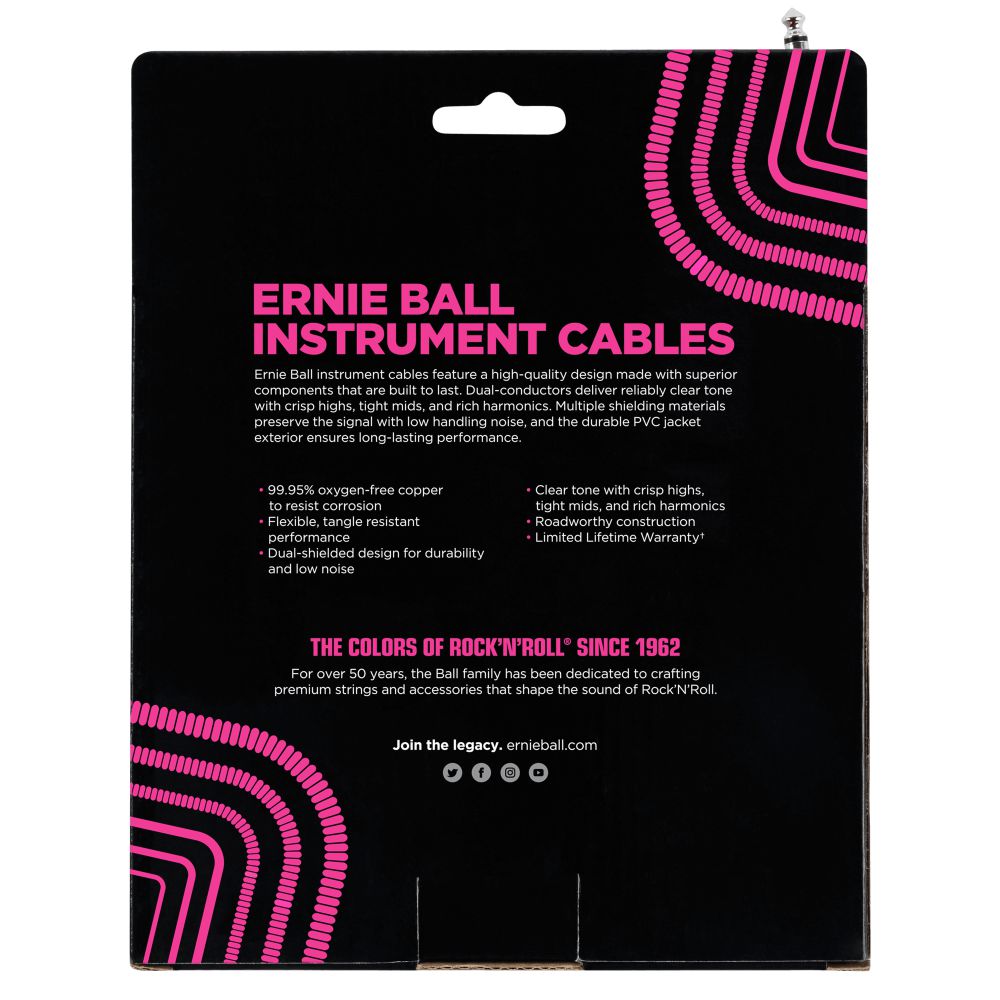 Dây Cáp Kết Nối Ernie Ball Coiled Instrument Cable Straight To Straight - 30FT - Việt Music