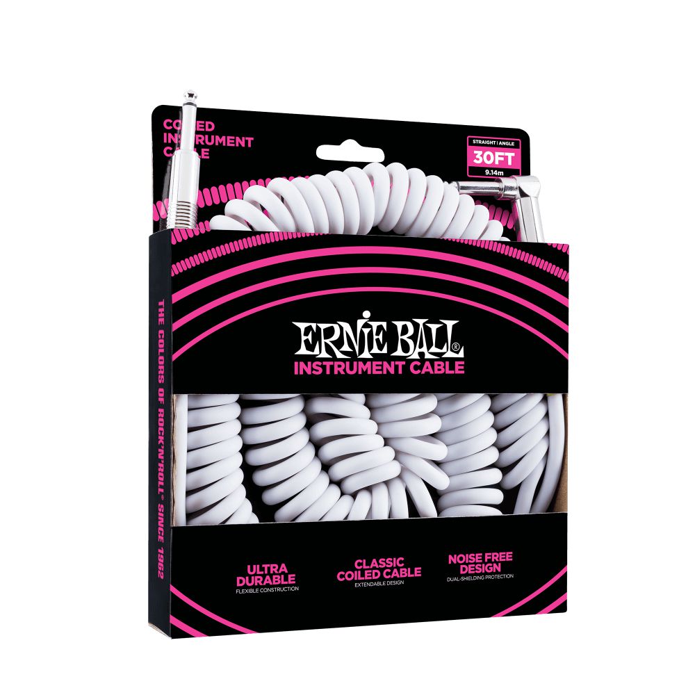 Dây Cáp Kết Nối Ernie Ball Coiled Instrument Cable Straight To Straight - 30FT - Việt Music