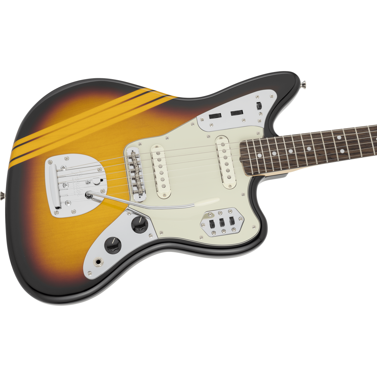 Đàn Guitar Điện Fender Made in Japan Traditional 2025 Collection 60s Jaguar SS, Rosewood Fingerboard - Competition 3-Color Sunburst / Aged Natural (CBR)