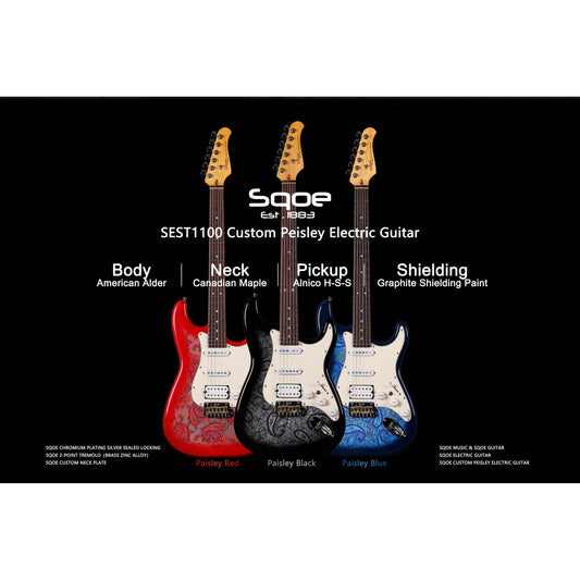 Đàn Guitar Điện Sqoe SEST1100 HSS, Rosewood Fingerboard - Việt Music