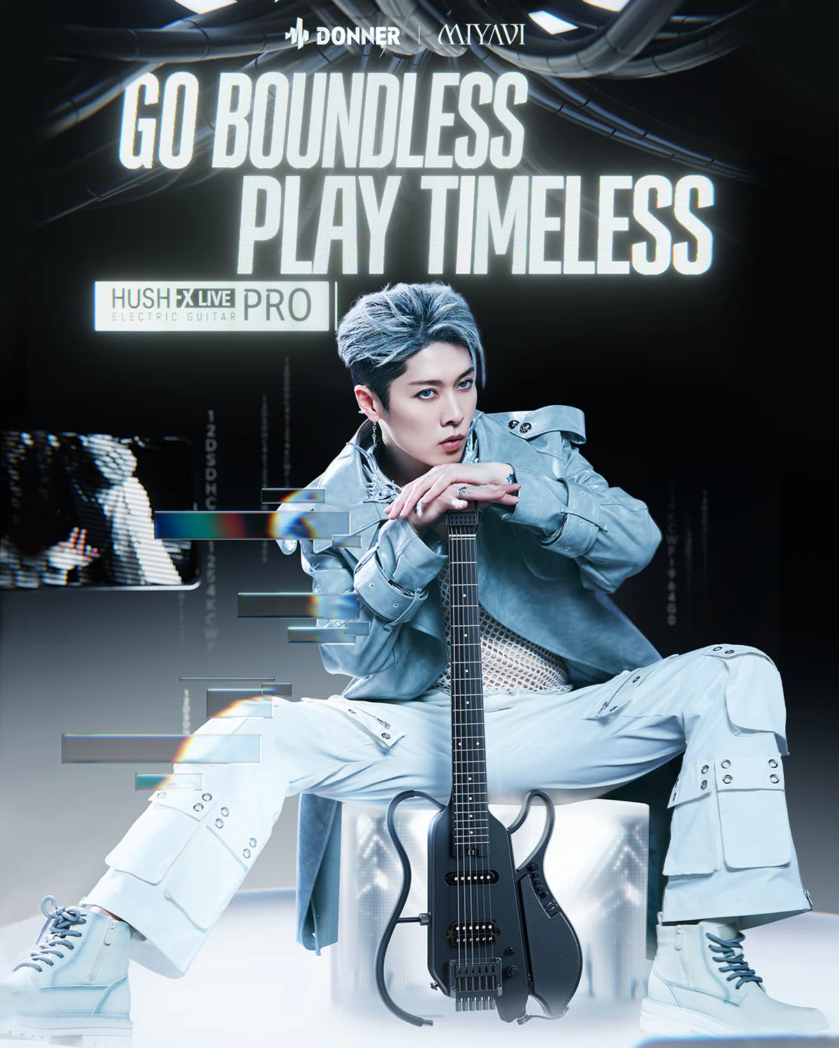 Đàn Guitar Điện Donner HUSH-X Live Pro x MIYAVI - Việt Music