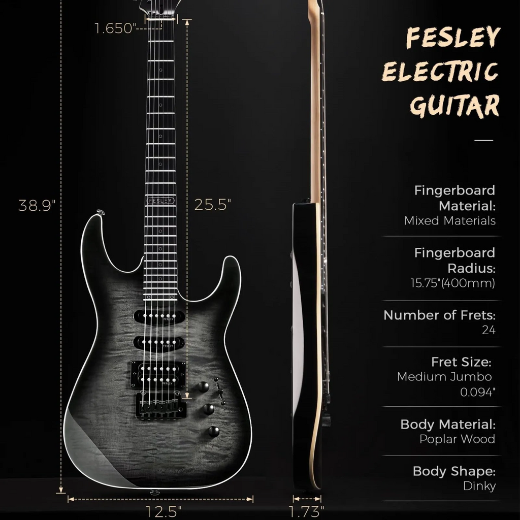 Đàn Guitar Điện Fesley FDK800 HSS, Mixed Fingerboard