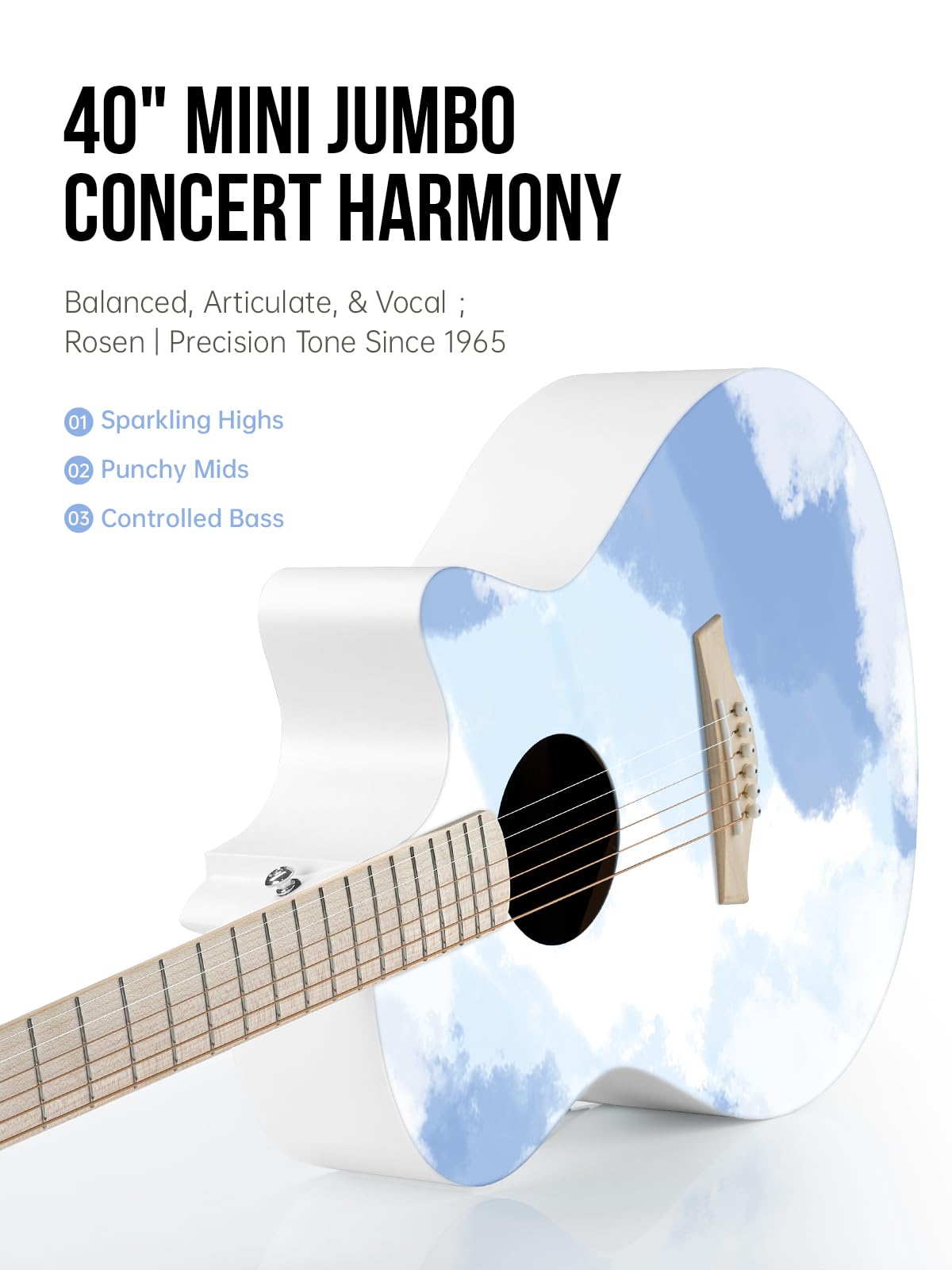 Đàn Guitar Acoustic Rosen G11A Mahogany - Neo Series, Colorful - Việt Music