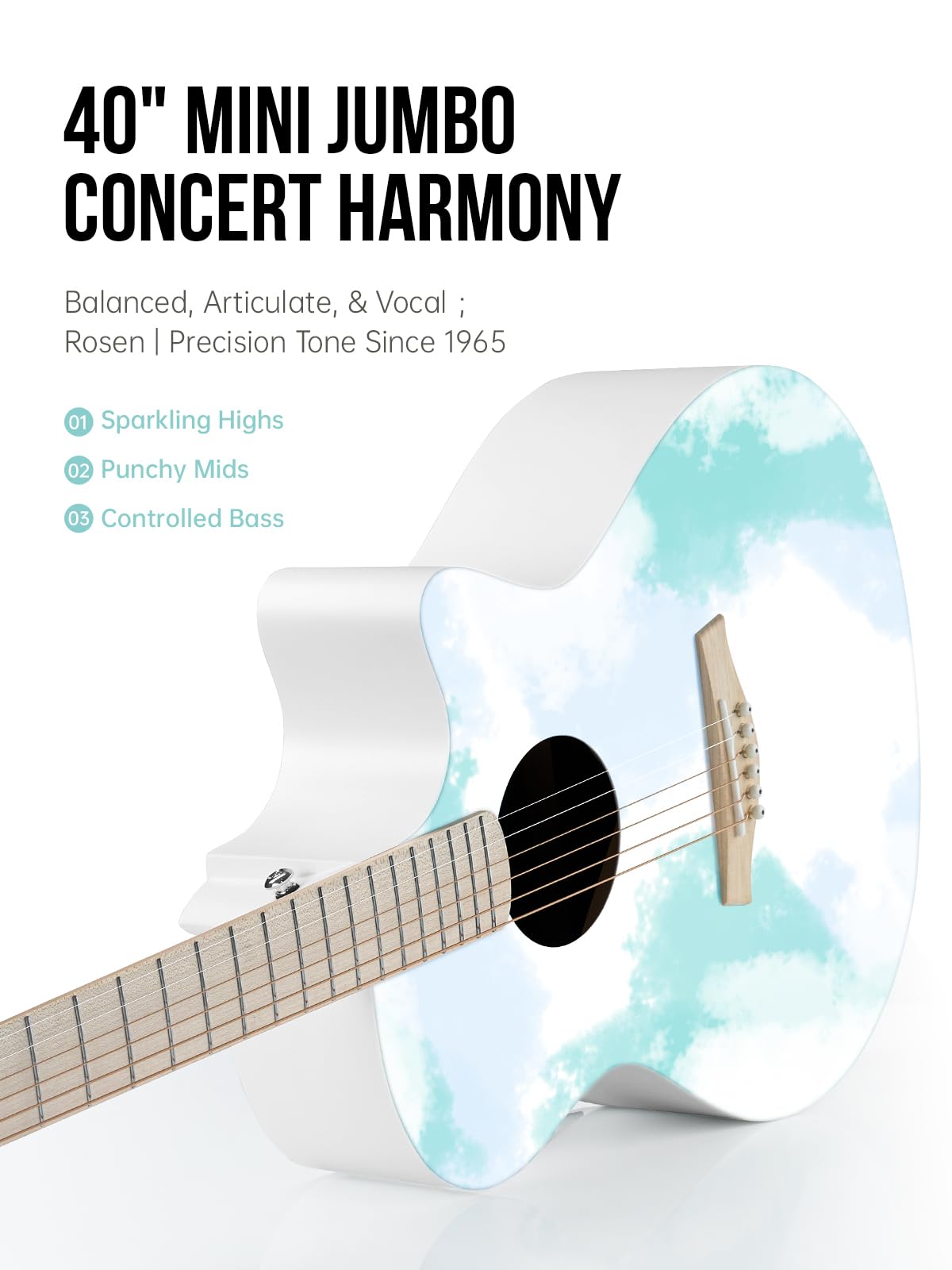 Đàn Guitar Acoustic Rosen G11A Mahogany - Neo Series, Colorful - Việt Music