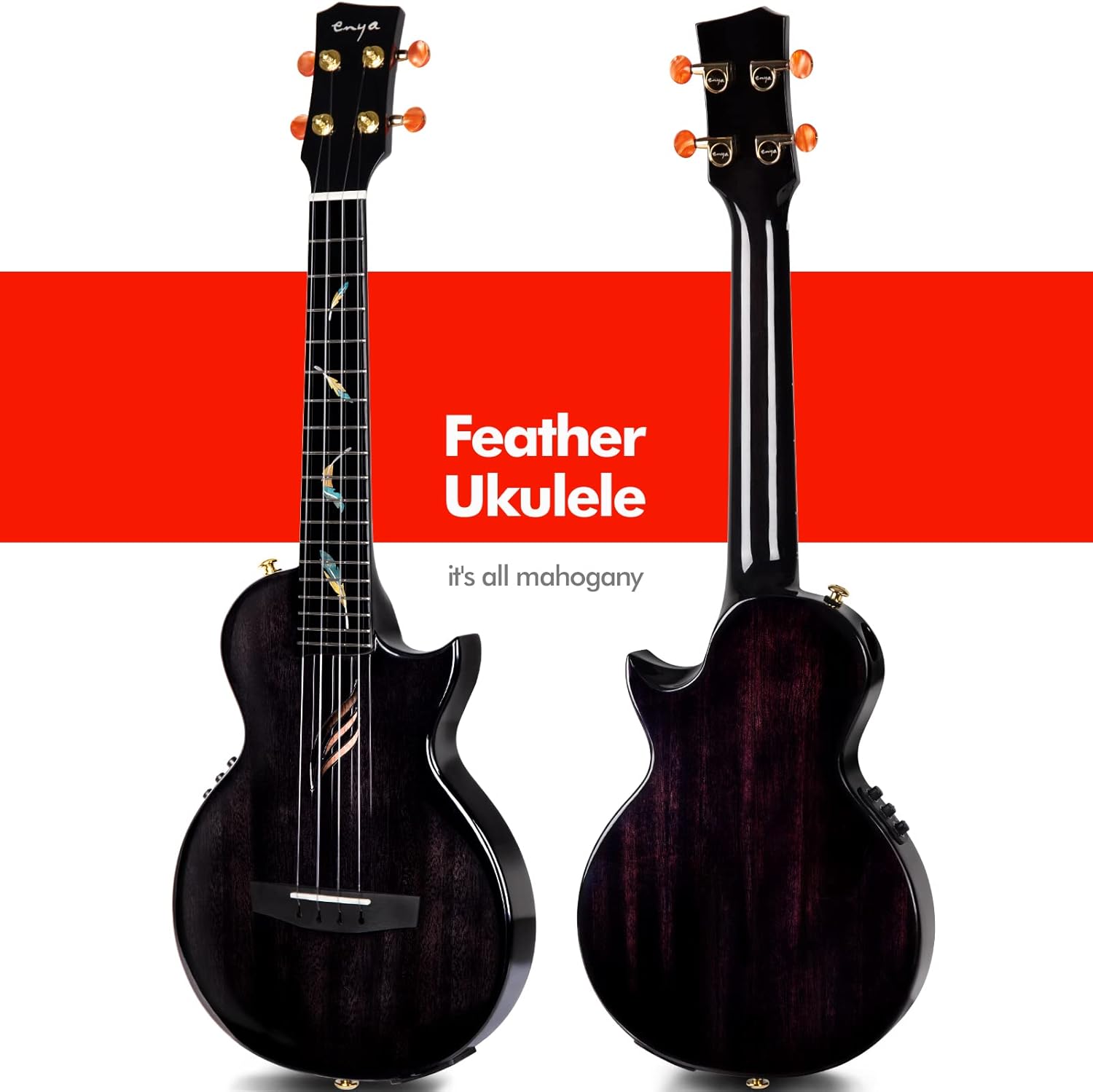 Đàn Ukulele Tenor Enya Feather Mahogany - Việt Music