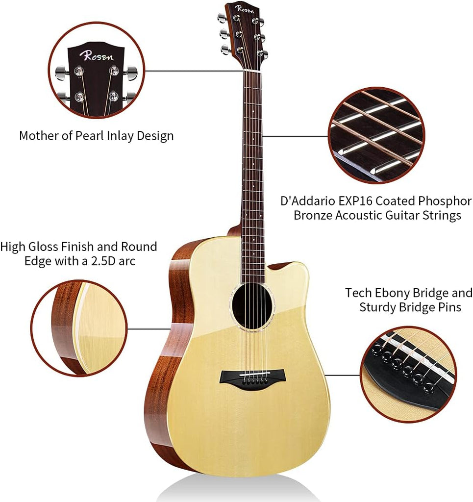 Đàn Guitar Acoustic Rosen G31 (Full phụ kiện)