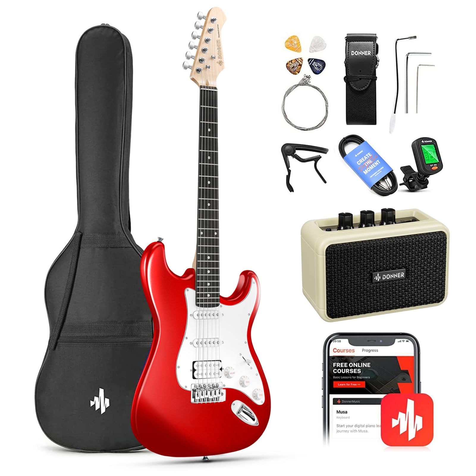 Đàn Guitar Điện Donner DST-100 HSS, Purpleheart Fingerboard, Combo - Việt Music