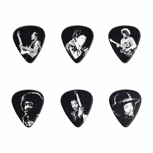 Pick Gảy Đàn Guitar Jim Dunlop JH-PT05H Jimi Hendrix Silver Portrait, 12pc/Tin - Việt Music