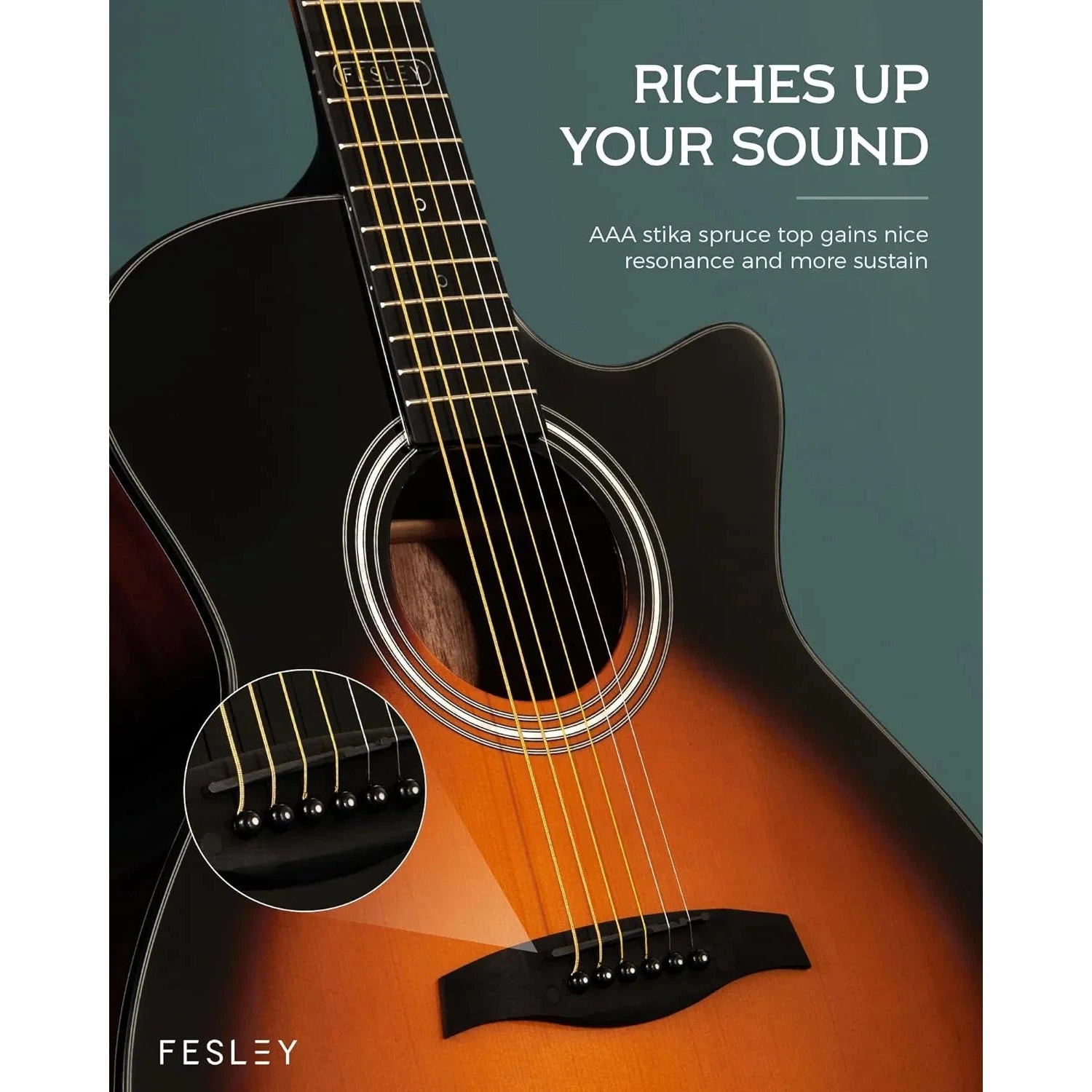 Đàn Guitar Acoustic Fesley FF60 - Việt Music