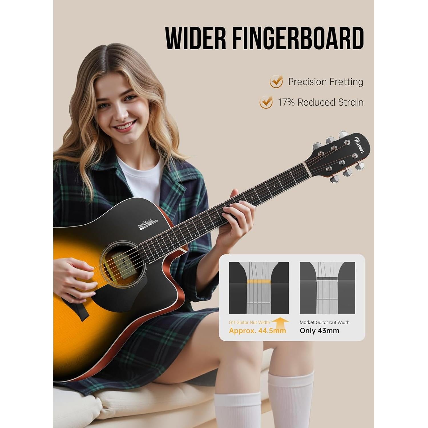 Đàn Guitar Acoustic Rosen G11D (2025) - Việt Music