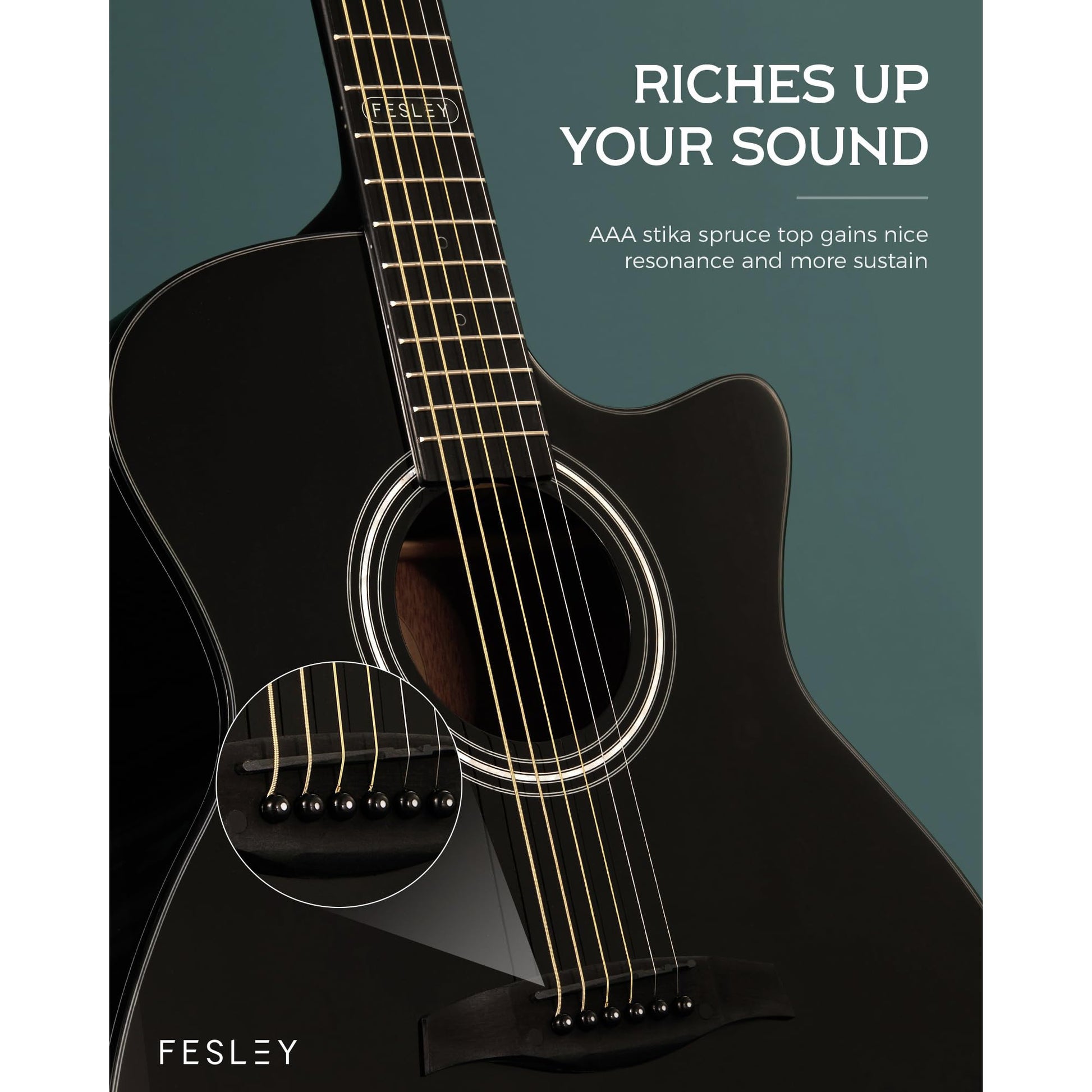 Đàn Guitar Acoustic Fesley FF60 - Việt Music