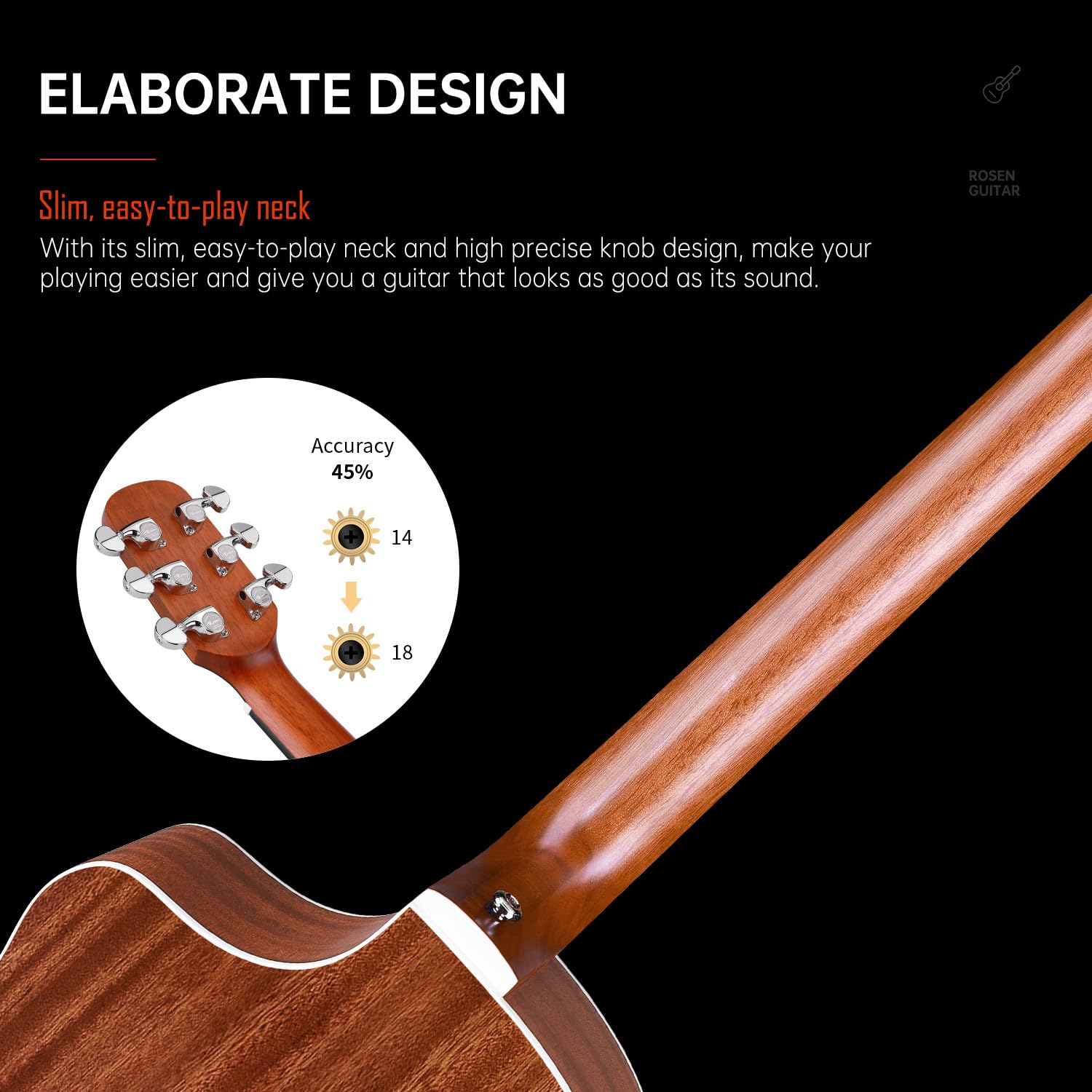 Đàn Guitar Acoustic Rosen G12JF - Việt Music