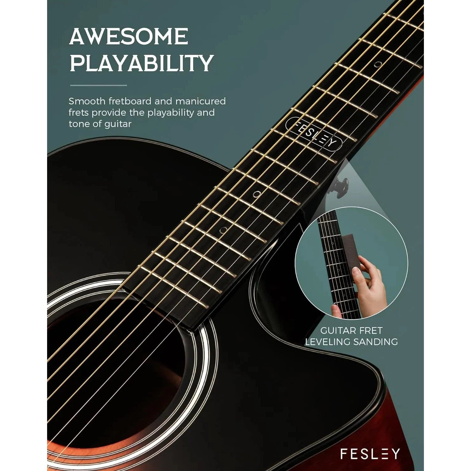 Đàn Guitar Acoustic Fesley FF60 - Việt Music