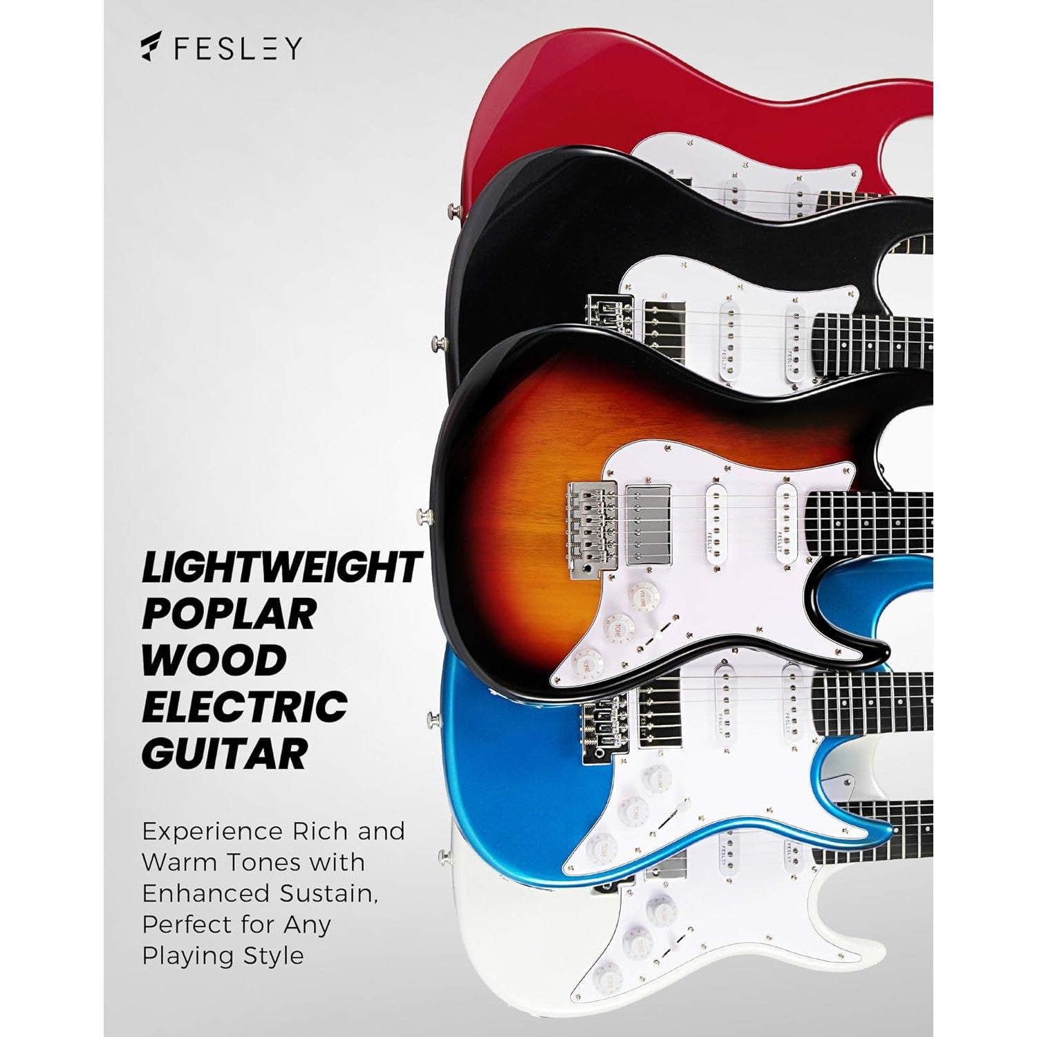 Đàn Guitar Điện Fesley FST100 HSS, Rosewood Fingerboard - Việt Music